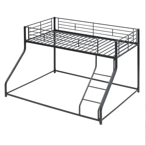 Metal Floor Bunk Bed, Twin XL Over Queen, Black My Store