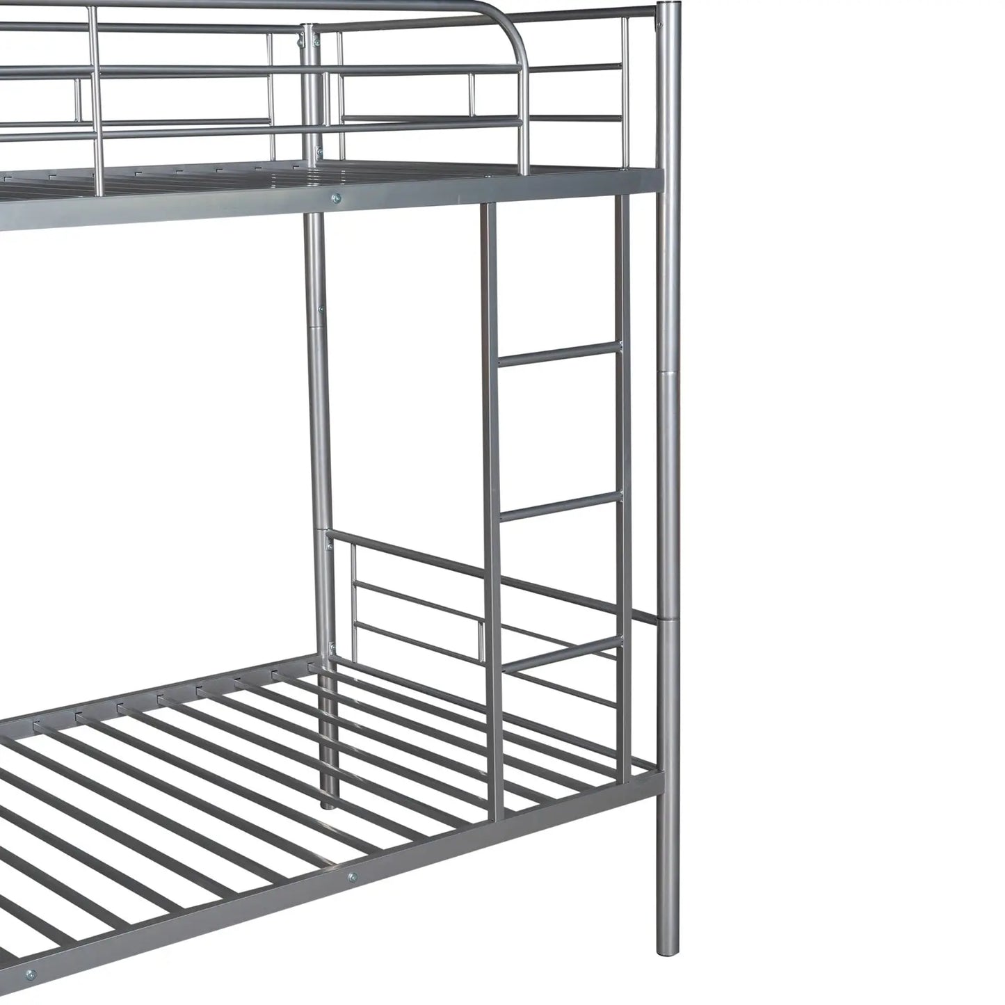 Twin Over Twin Metal Bunk Bed  Silver My Store