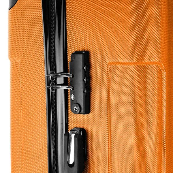 3-in-1 ABS Trolley Case 20 Inches, 24 Inches, 28 Inches Orange Inkedjoy