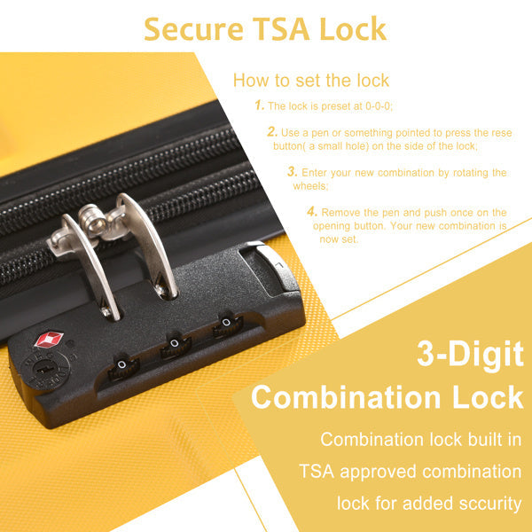 3-piece Luggage Set Inkedjoy
