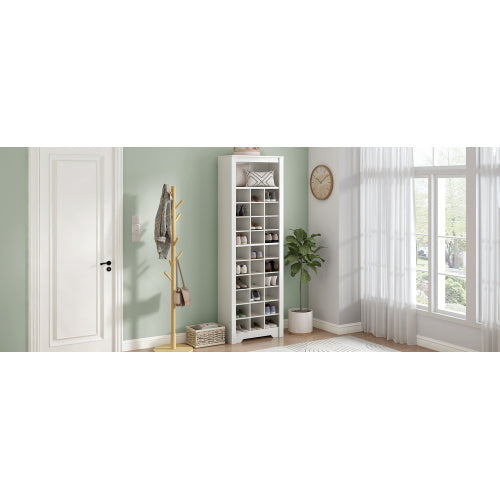 Stylish Design 30 Shoe Cabinet Console, Modern White Inkedjoy