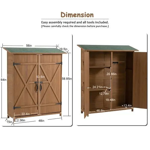 56L X 19.5W X 64H Outdoor Storage Shed My Store