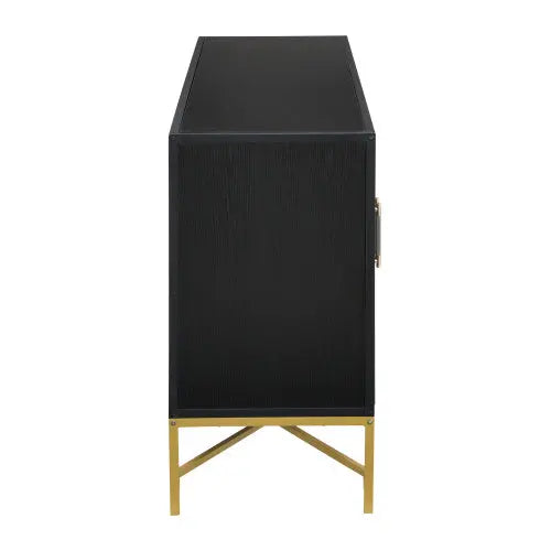Four Door Cabinet With Metal And Crossed Leg Design My Store