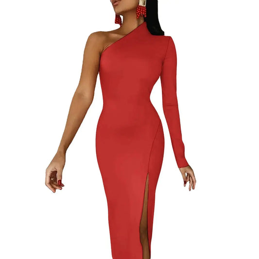 Half Sleeve Slit Dress Inkedjoy