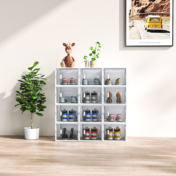 White Medium Size 12PCS Shoe Box Plastic Mesh Inkedjoy
