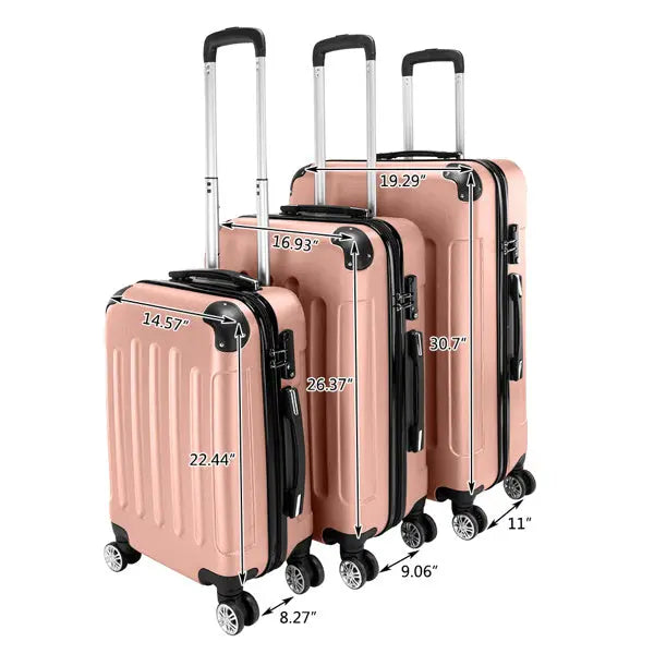 3-in-1 Portable ABS Trolley Case Inkedjoy