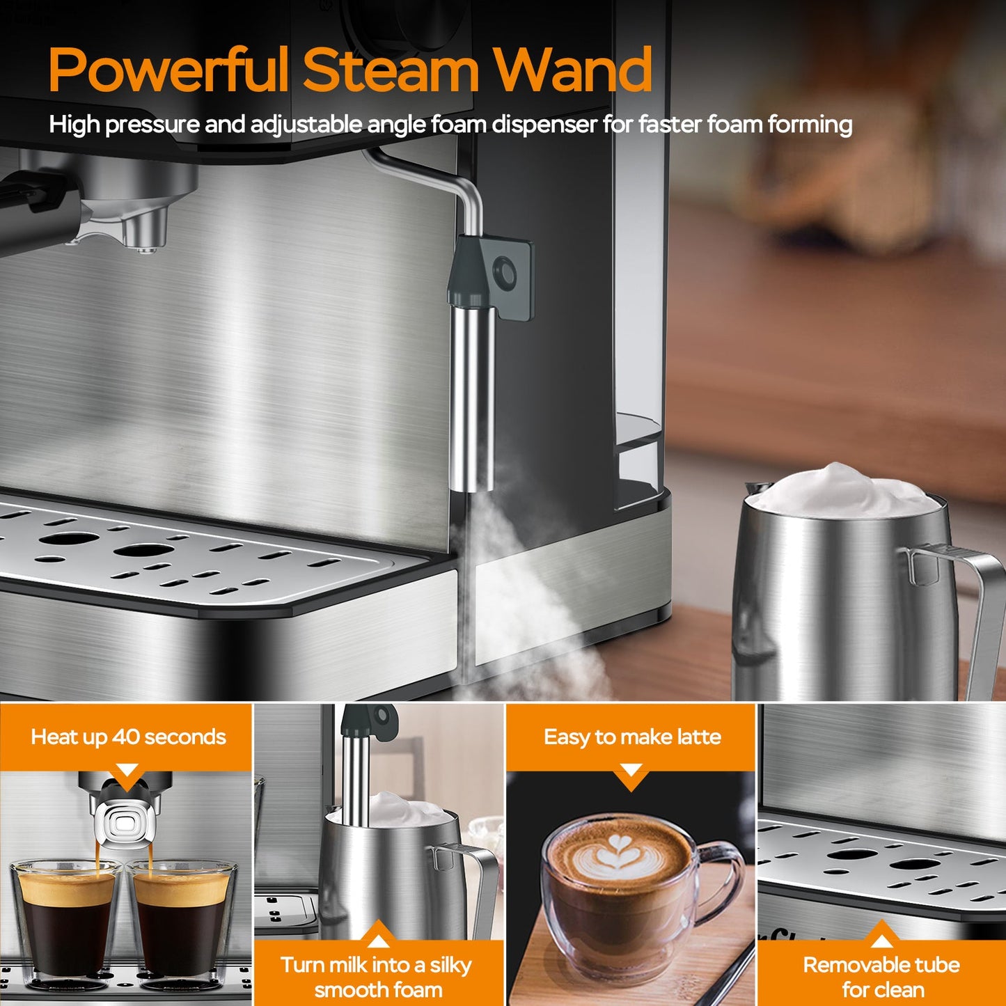 20 Bar Professional Espresso Machine Inkedjoy