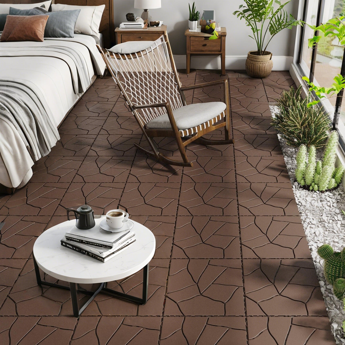 Waterproof, Wear-resistant, DIY Assembly, Garden, Courtyard, Balcony,plastic Flooring Inkedjoy