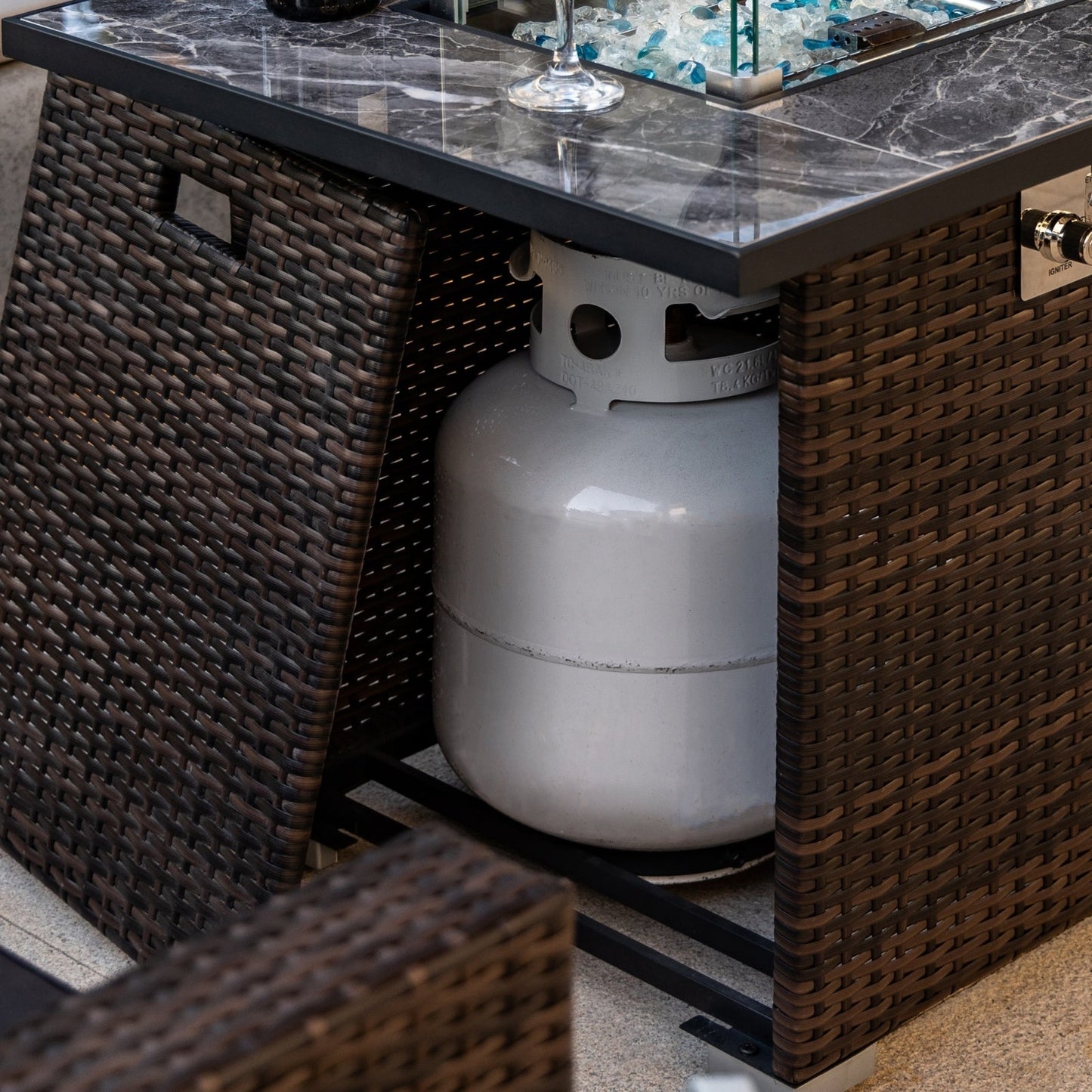 Outdoor Propane Fire Pit Table, Ceramic Tabletop Gas Fire Table My Store