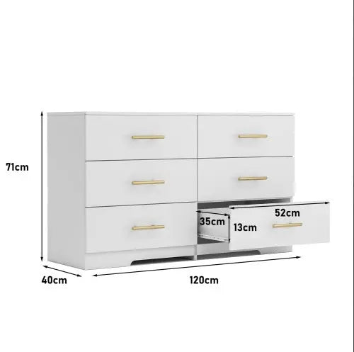 Large White Six Drawer Dresser My Store
