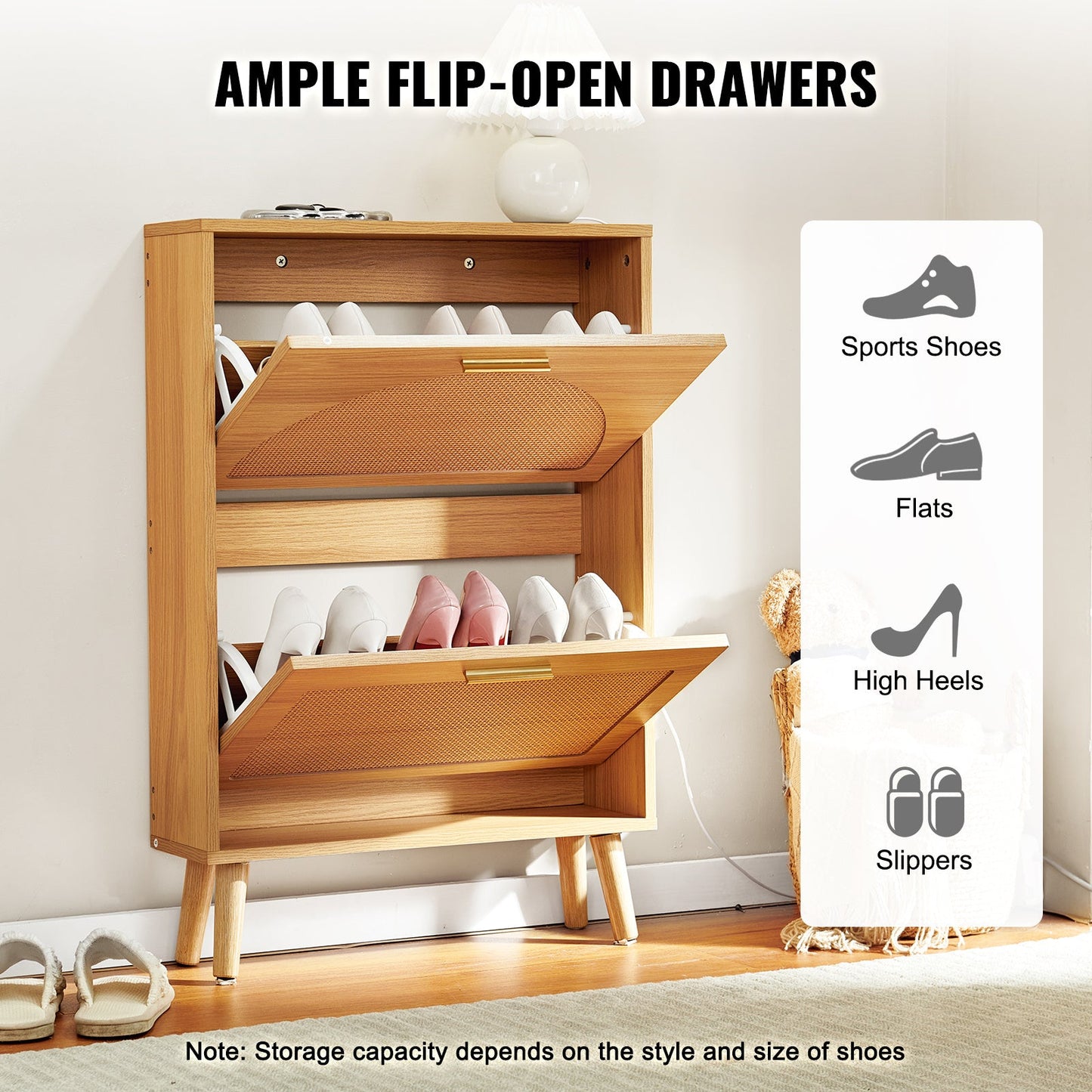 Shoe Cabinet With 2 Flip Drawers Inkedjoy