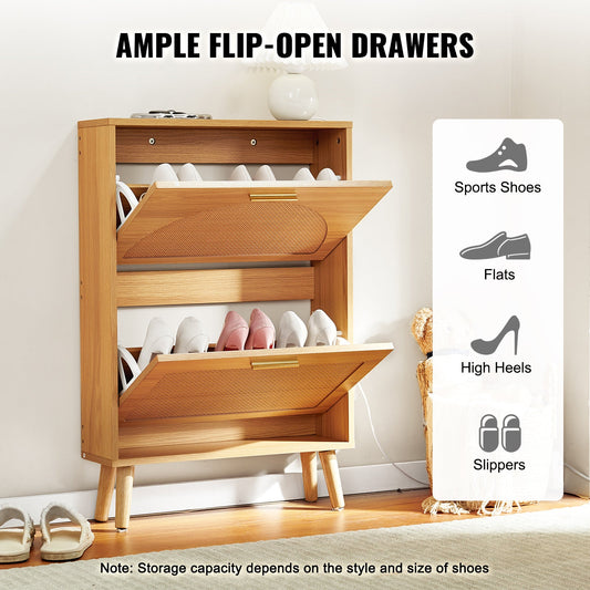 Shoe Cabinet With 2 Flip Drawers Inkedjoy