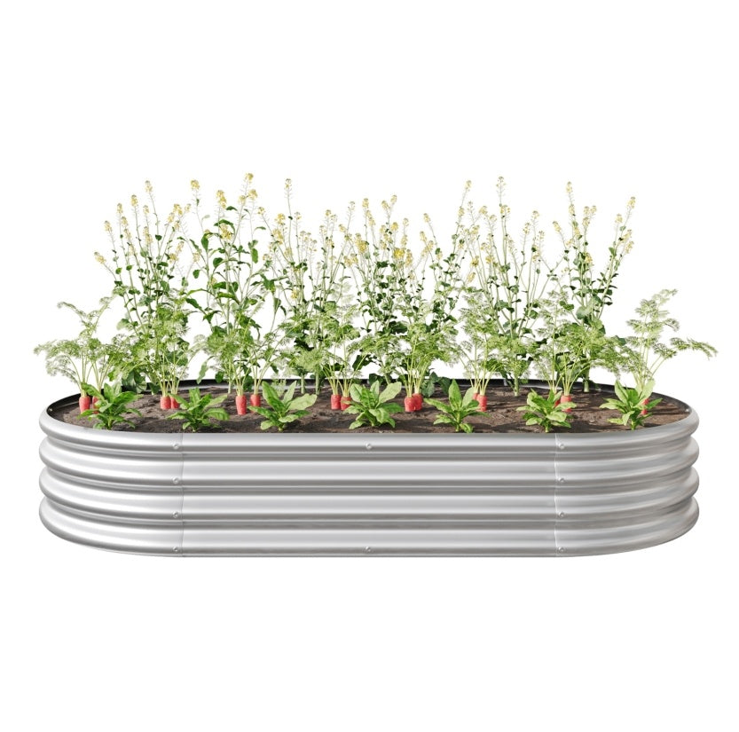 Oval Large Metal Raised Garden Bed For Plants, Vegetables, Flowers My Store