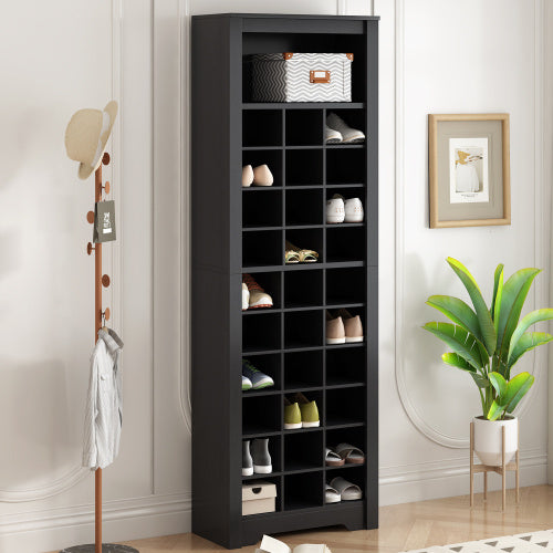 Stylish Design 30 Shoe Cabinet Console, Modern Black Inkedjoy