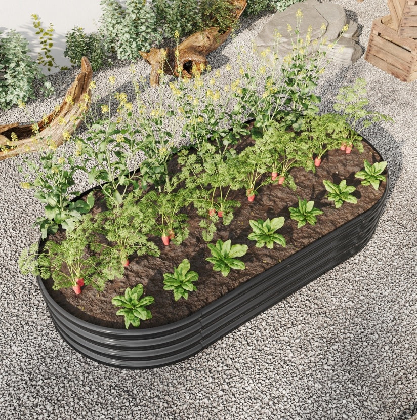 Raised Garden Bed Oval Metal Planter My Store