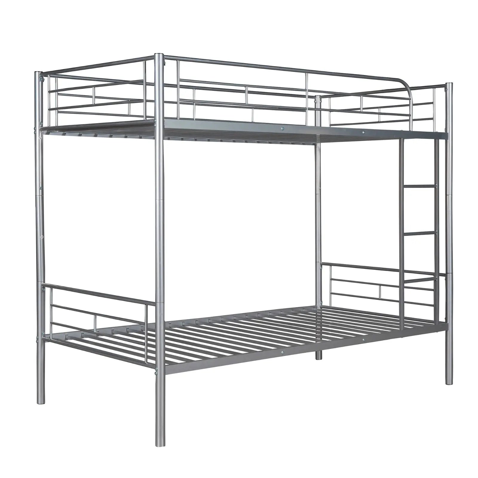 Twin Over Twin Metal Bunk Bed  Silver My Store