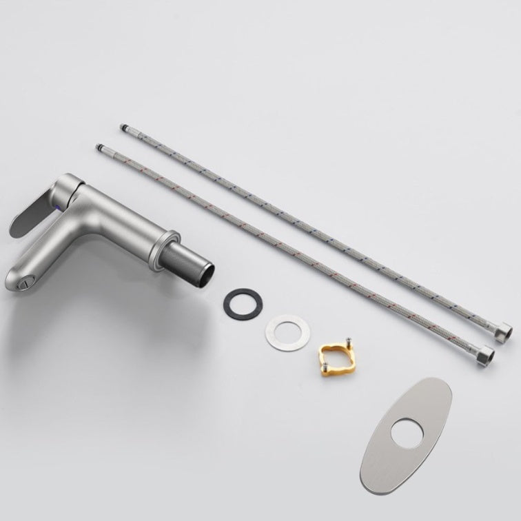 Brushed Nickel Single Handle Bathroom Faucet With Deck My Store