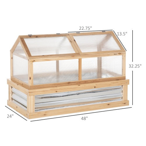 Outsunny Raised Garden Bed With Polycarbonate Greenhouse My Store