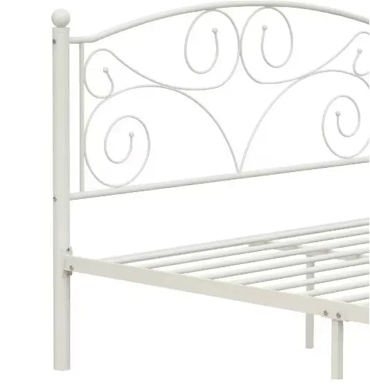 Queen Size Unique Flower Sturdy System Metal Bed Frame With Headboard And Footboard My Store