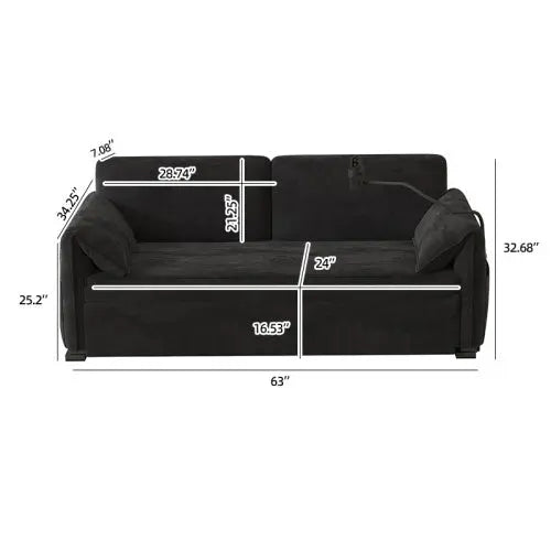 Large Folding Sofa Bed Velvet My Store