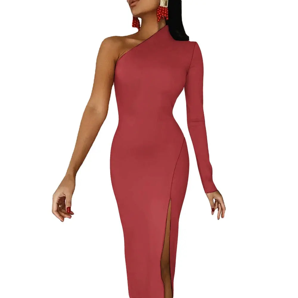 Half Sleeve Slit Dress Inkedjoy