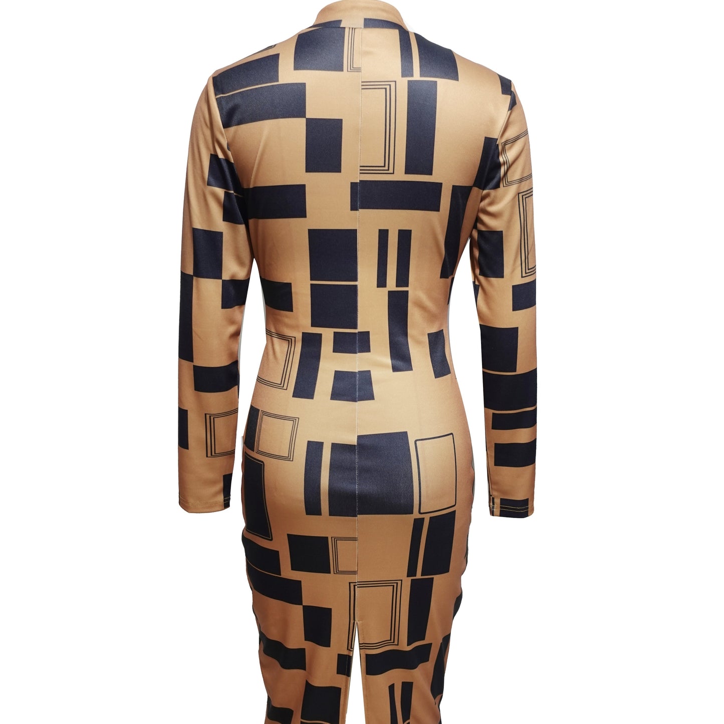 Women's Round Neck Dress With Color Block Splicing Dress My Store