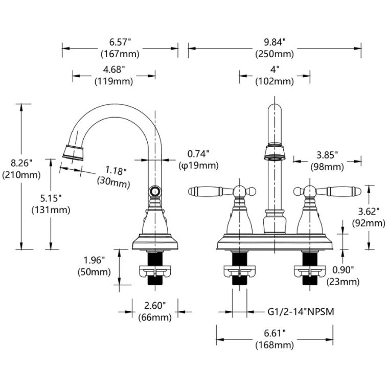 2 Handles Bathroom Sink Faucet, Oil Rubbed Bronze Ohberri