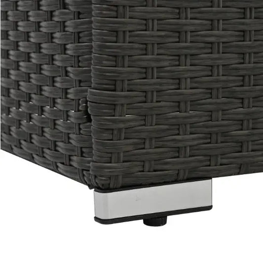 Patio Furniture PE Rattan And Tempered Glass Table My Store