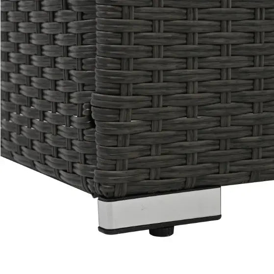 Patio Furniture PE Rattan And Tempered Glass Table My Store