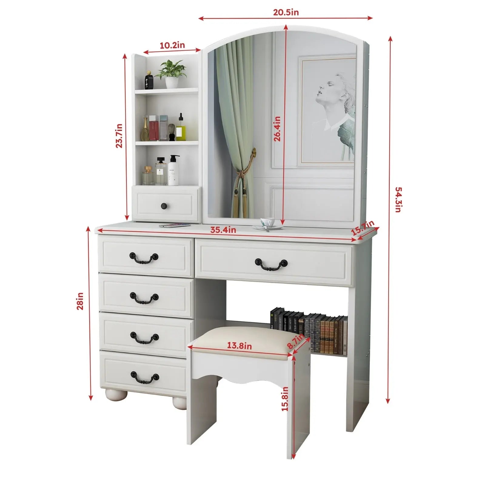 Vanity Desk With Mirror & Lights My Store