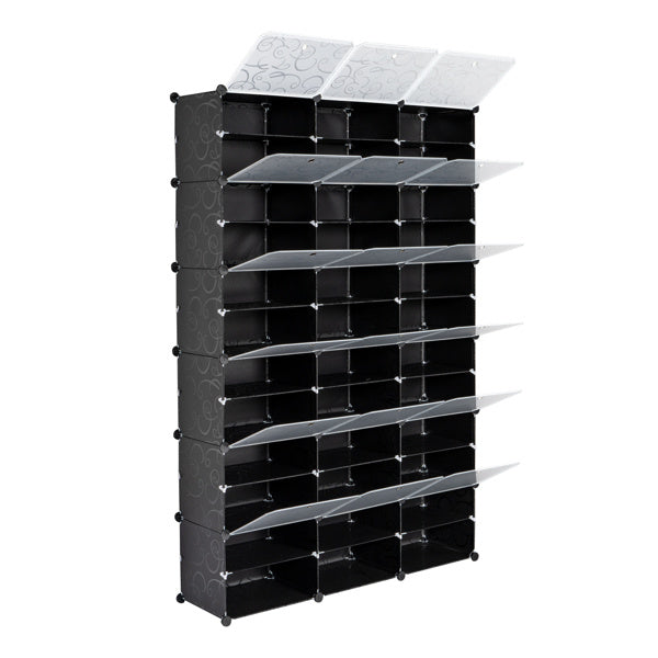 3 Rows, 12 Layers, 36 Compartments Plastic Shoe Box Storage Rack Inkedjoy