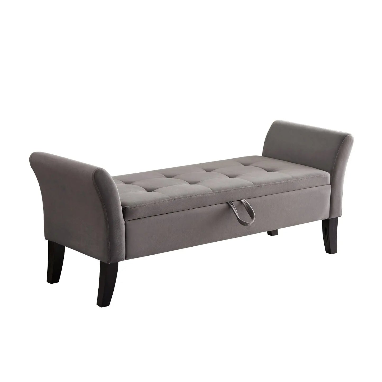 51.5  Bed Bench With Storage Grey Velvet My Store