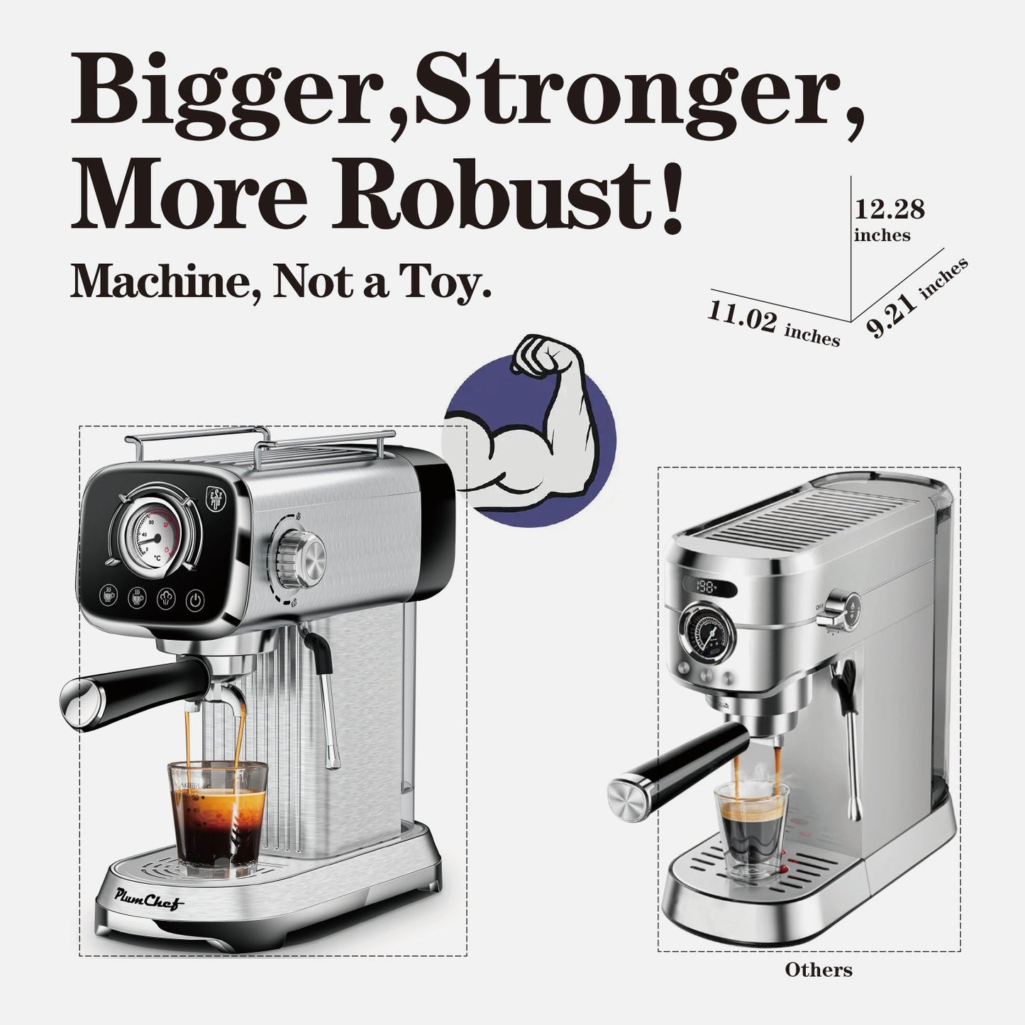 20 Bar Professional Espresso Machine With Milk Frother, Single & Double Shot My Store