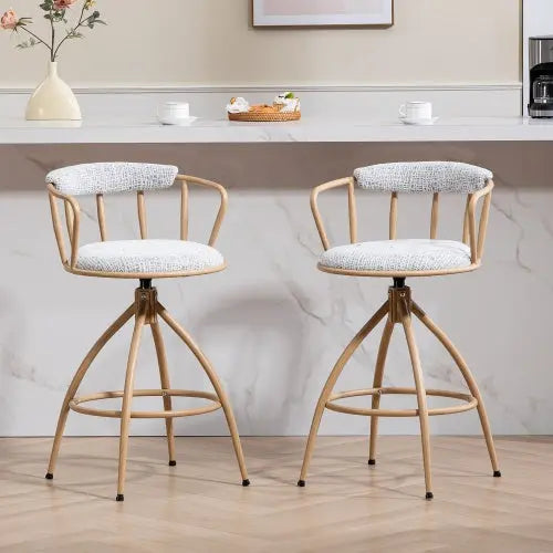 26 Swivel Counter Height Bar Stool, Set Of 2- Fabric Seat With Metal Frame, Modern Industrial Design Bar Chairs For Kitchen Island, Dining Room, Home Bar, Counter Seat My Store