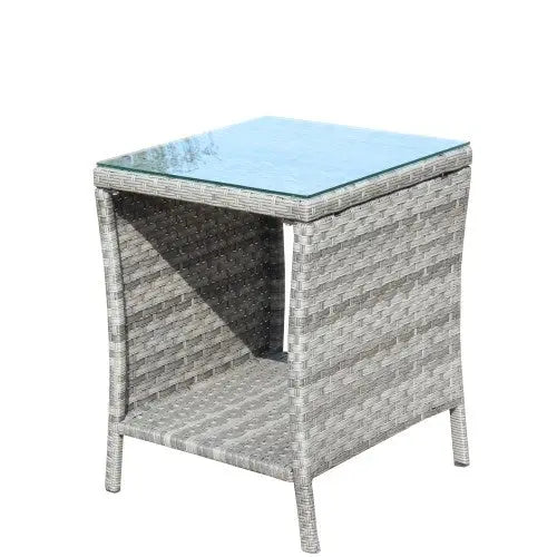 Outdoor Patio Furniture 1 Coffee Table With Clear Tempered Glass My Store