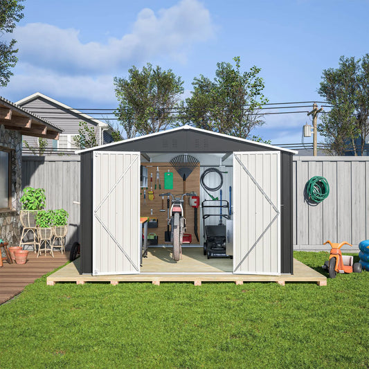 Outdoor Storage Shed 10x12 FT- Black My Store