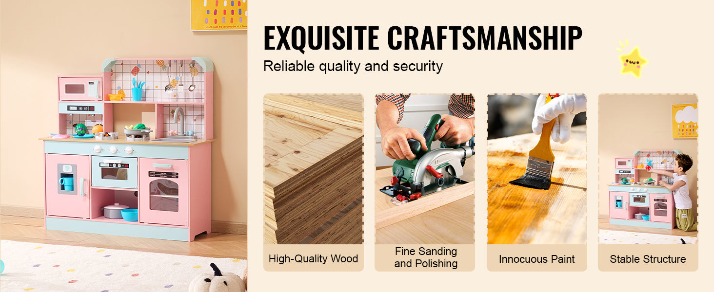 Pretend Play Cooking Toy for Kid Kitchen, Accessories with Lights & Sounds - Ohberri