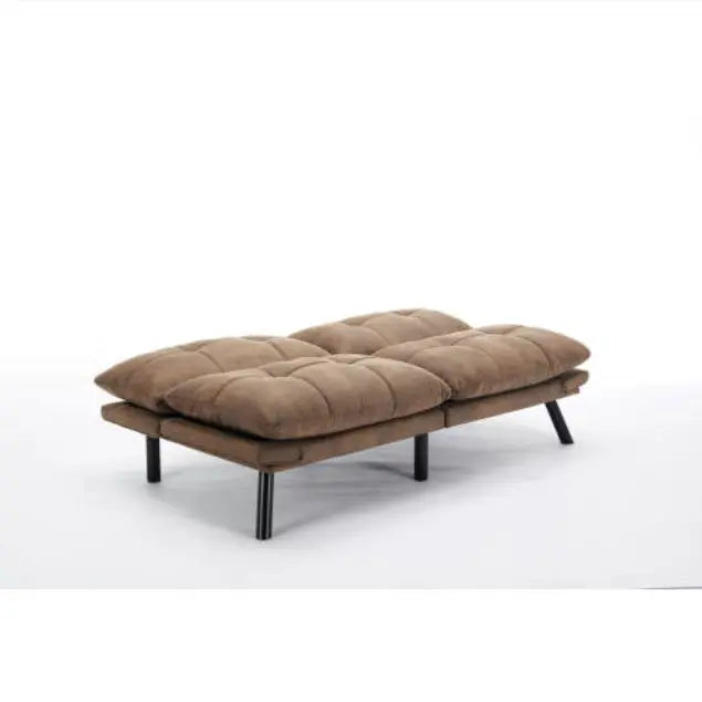 Leatehr Feeling Brown Convertible Folding Modern Sofa Bed My Store