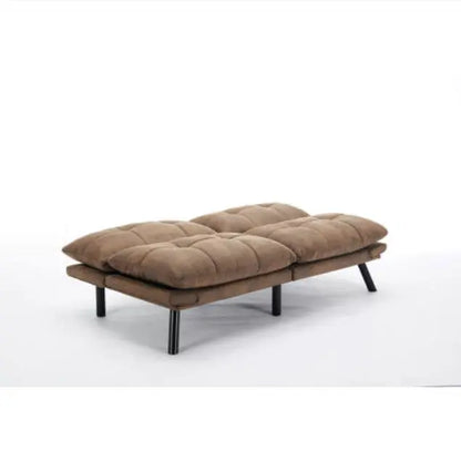 Leatehr Feeling Brown Convertible Folding Modern Sofa Bed My Store