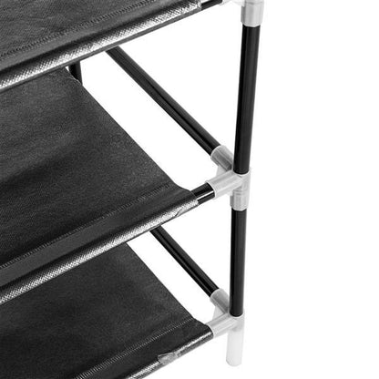 10 Tiers Shoe Rack With Dustproof Cover Closet Black Inkedjoy