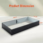 Outdoor Galvanized Raised Garden Bed Kit, Black Rectangle Planter Inkedjoy