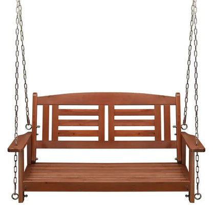 Red Brown Iron Chain Double Wooden Swing My Store