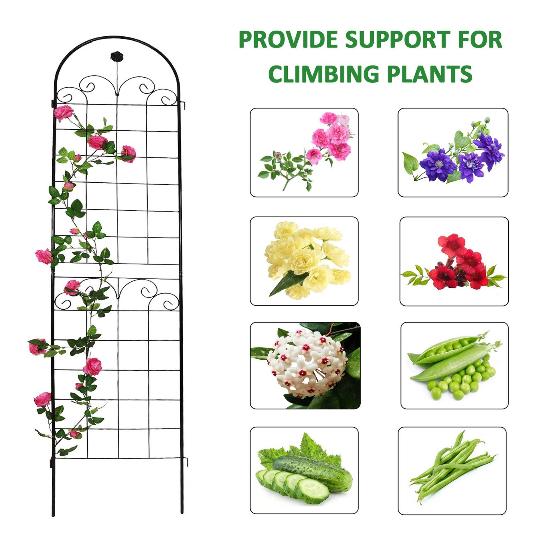 4 Pack Metal Garden Trellis For Climbing Plants Outdoor Netting Trellis Inkedjoy