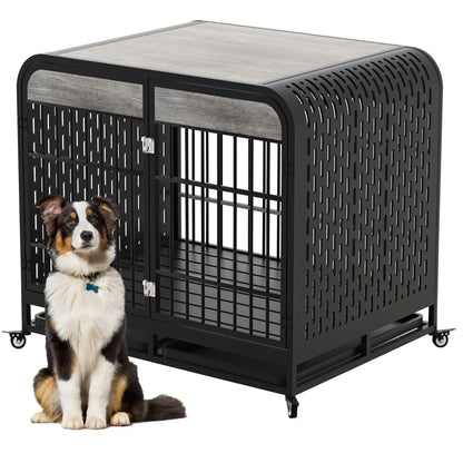Heavy Duty Dog Crate Furniture Wooden Table 42inch Grey My Store