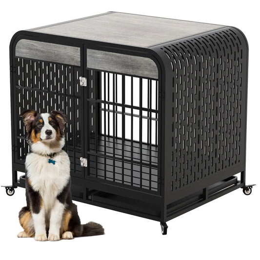 Heavy Duty Dog Crate Furniture Wooden Table 42inch Grey My Store