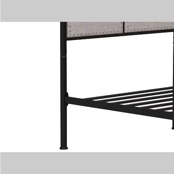 Double-size Linen Upholstered Platform Metal Bed Frame My Store