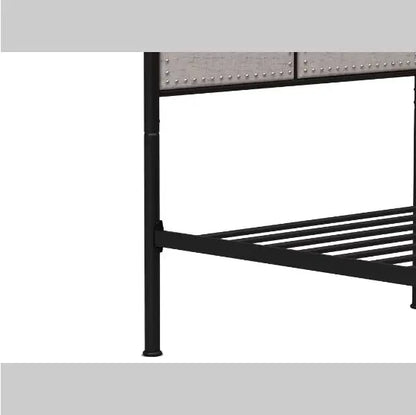 Double-size Linen Upholstered Platform Metal Bed Frame My Store
