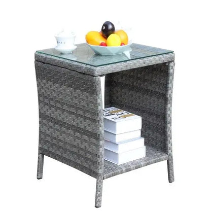 Outdoor Patio Furniture 1 Coffee Table With Clear Tempered Glass My Store