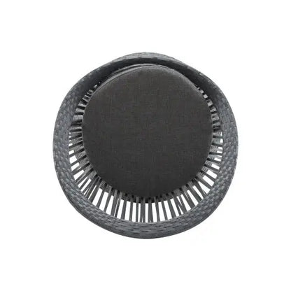 Set Of 2  26.7 Modern Gray Wicker Lounge Chair With Rattan And Iron Frame, Featuring A Stylish Round Design, Perfect For Living Room, Patio, Or Balcony Relaxation My Store