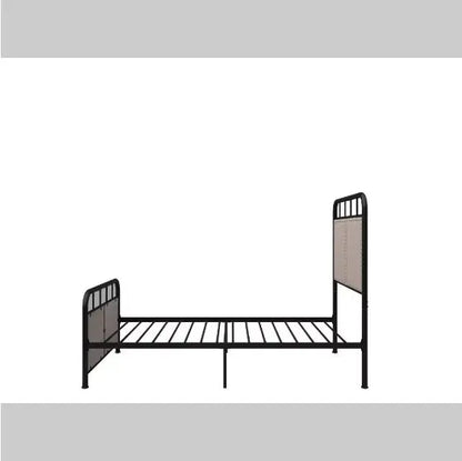 Double-size Linen Upholstered Platform Metal Bed Frame My Store